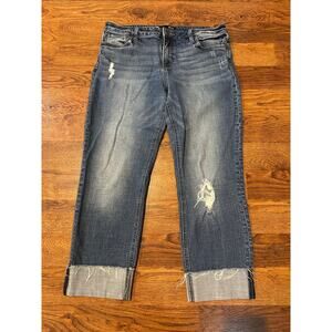 Kut From the Kloth Women’s Distressed Boyfriend Jeans – Medium Wash – Size 12